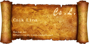 Csik Lina névjegykártya